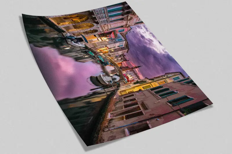 3D Wall Decor, View Wall Print, City Wall Art, Purple Cloud Wall Decals, Italy Grand Canal Landscape Wall Stickers, Wallpaper Border, - 8