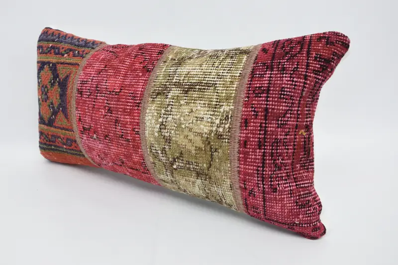 Aztec Pillow Case, Gift Pillow, Accent Cushion Cover, Turkish Pillow, Vintage Pillow, Cushion Cover, 12x24 Red Pillow Case, Vintage Kilim Pillow - 4