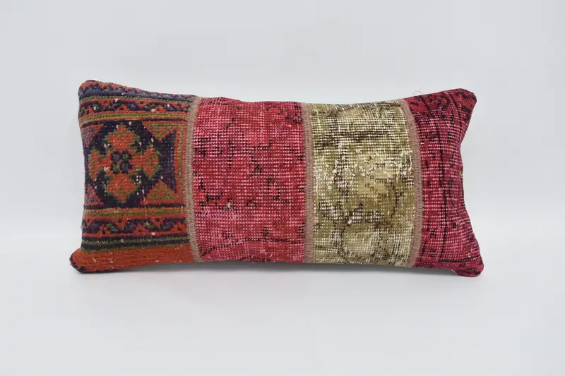 Aztec Pillow Case, Gift Pillow, Accent Cushion Cover, Turkish Pillow, Vintage Pillow, Cushion Cover, 12x24 Red Pillow Case, Vintage Kilim Pillow - 1