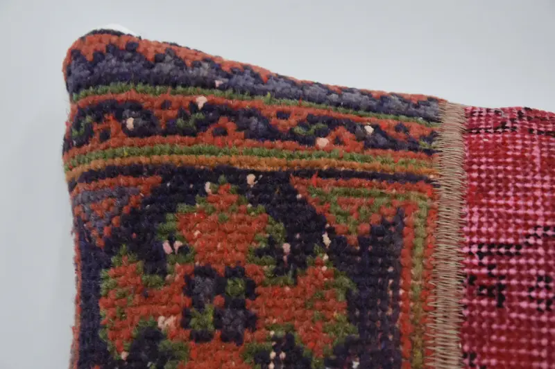 Aztec Pillow Case, Gift Pillow, Accent Cushion Cover, Turkish Pillow, Vintage Pillow, Cushion Cover, 12x24 Red Pillow Case, Vintage Kilim Pillow - 2