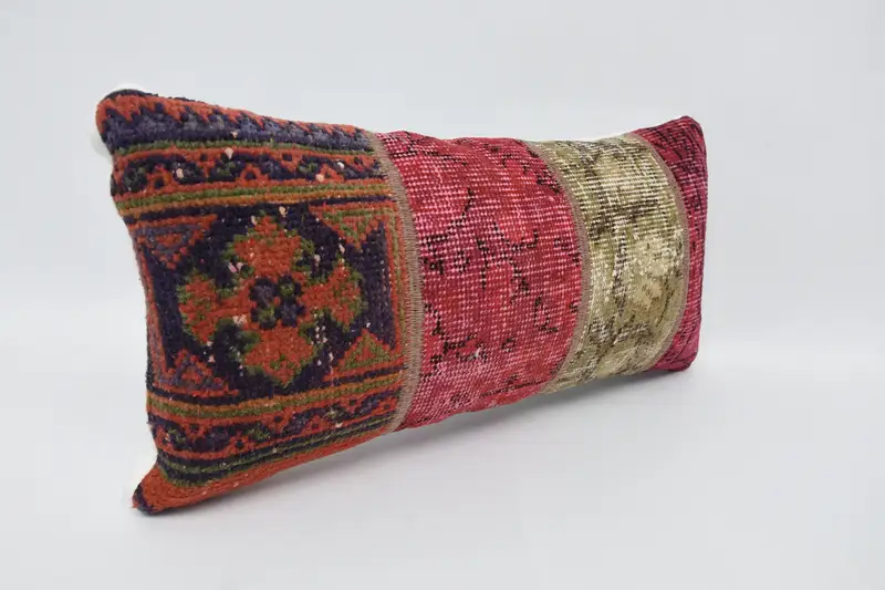 Aztec Pillow Case, Gift Pillow, Accent Cushion Cover, Turkish Pillow, Vintage Pillow, Cushion Cover, 12x24 Red Pillow Case, Vintage Kilim Pillow - 3