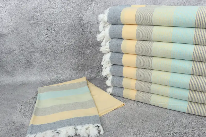 Beach Towel Monogram, 68x40 Cotton Striped Towel, Personalized Gift For Her, Handmade Gift, Soft towel, Large Turkish Towel, Family Gift Basket - 2