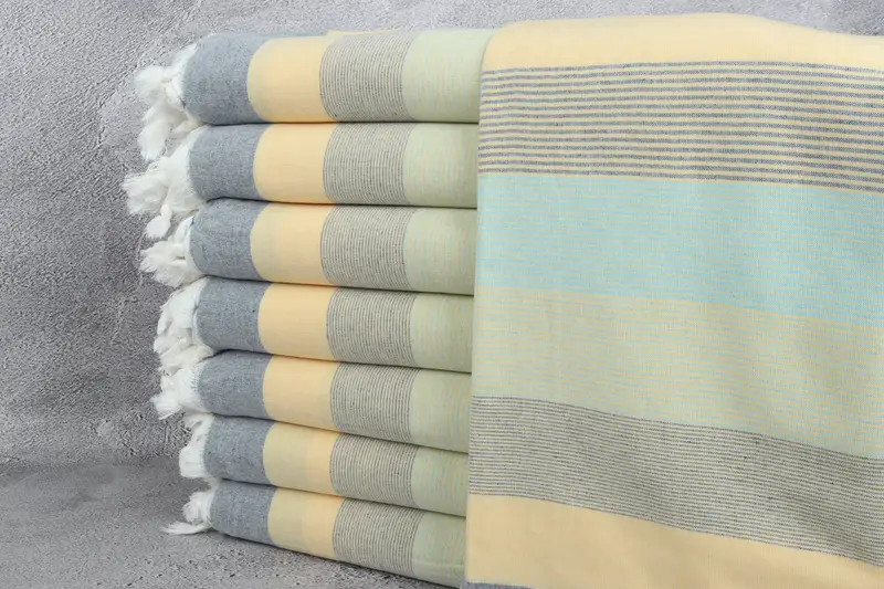 Beach Towel Monogram, 68x40 Cotton Striped Towel, Personalized Gift For Her, Handmade Gift, Soft towel, Large Turkish Towel, Family Gift Basket - 1