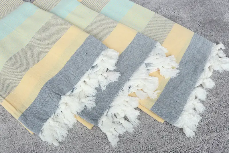 Beach Towel Monogram, 68x40 Cotton Striped Towel, Personalized Gift For Her, Handmade Gift, Soft towel, Large Turkish Towel, Family Gift Basket - 5