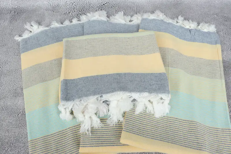 Beach Towel Monogram, 68x40 Cotton Striped Towel, Personalized Gift For Her, Handmade Gift, Soft towel, Large Turkish Towel, Family Gift Basket - 4