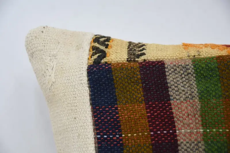 Pillow for Couch, Vintage Kilim Throw Pillow, Kilim Cushion Sham, Bright Cushion Cover, Pastel Cushion, 14x14 Green Cushion Cover, Pillow Sham - 2