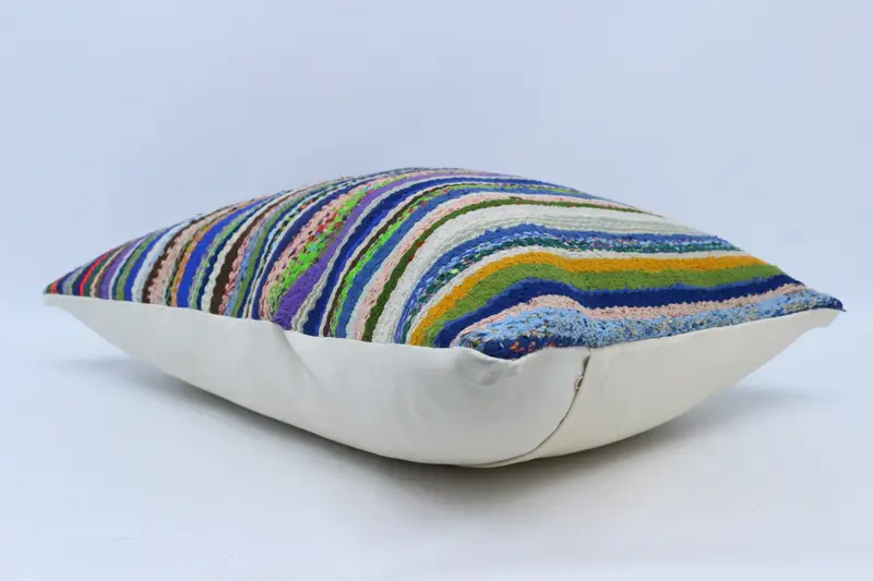 Kilim Pillow Cover, Pillow for Couch, Colorful Pillow Case, Chair Pillow Cover, Pillow Sham, Pillow for Sofa, 20x28 Blue Cushion - 6
