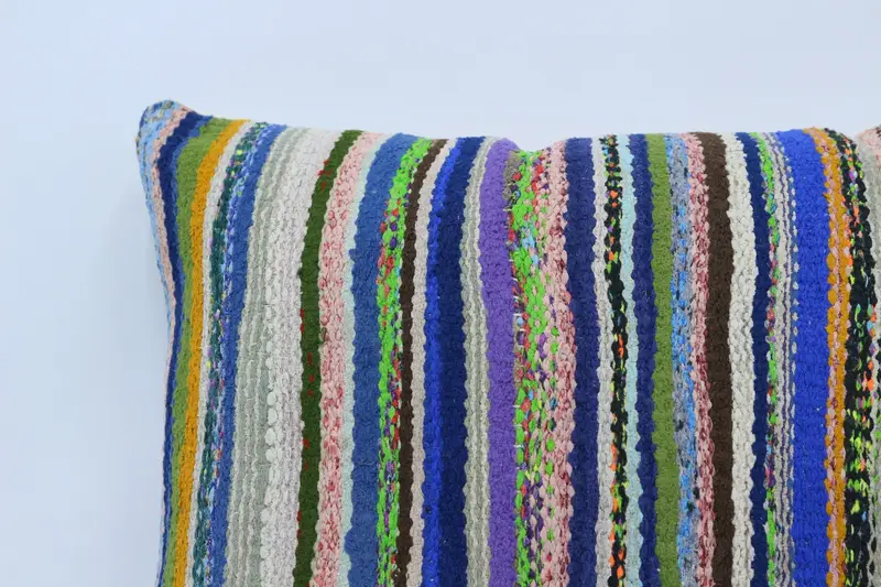 Kilim Pillow Cover, Pillow for Couch, Colorful Pillow Case, Chair Pillow Cover, Pillow Sham, Pillow for Sofa, 20x28 Blue Cushion - 2