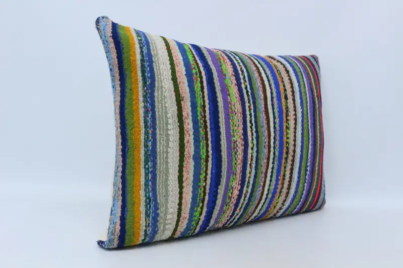 Kilim Pillow Cover, Pillow for Couch, Colorful Pillow Case, Chair Pillow Cover, Pillow Sham, Pillow for Sofa, 20x28 Blue Cushion - 3