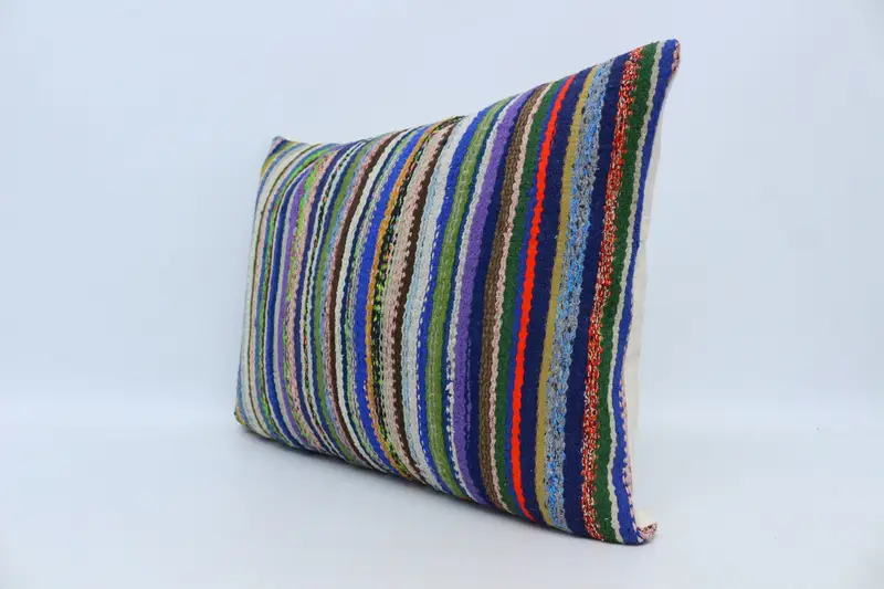 Kilim Pillow Cover, Pillow for Couch, Colorful Pillow Case, Chair Pillow Cover, Pillow Sham, Pillow for Sofa, 20x28 Blue Cushion - 4