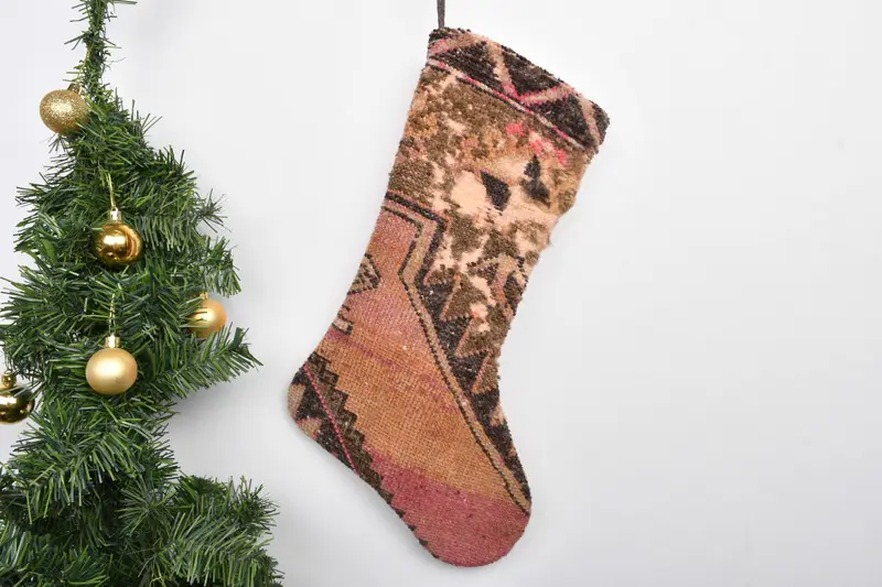 Patrón de adornos navideños, calcetín navideño familiar personalizado de 7 pulgadas de ancho