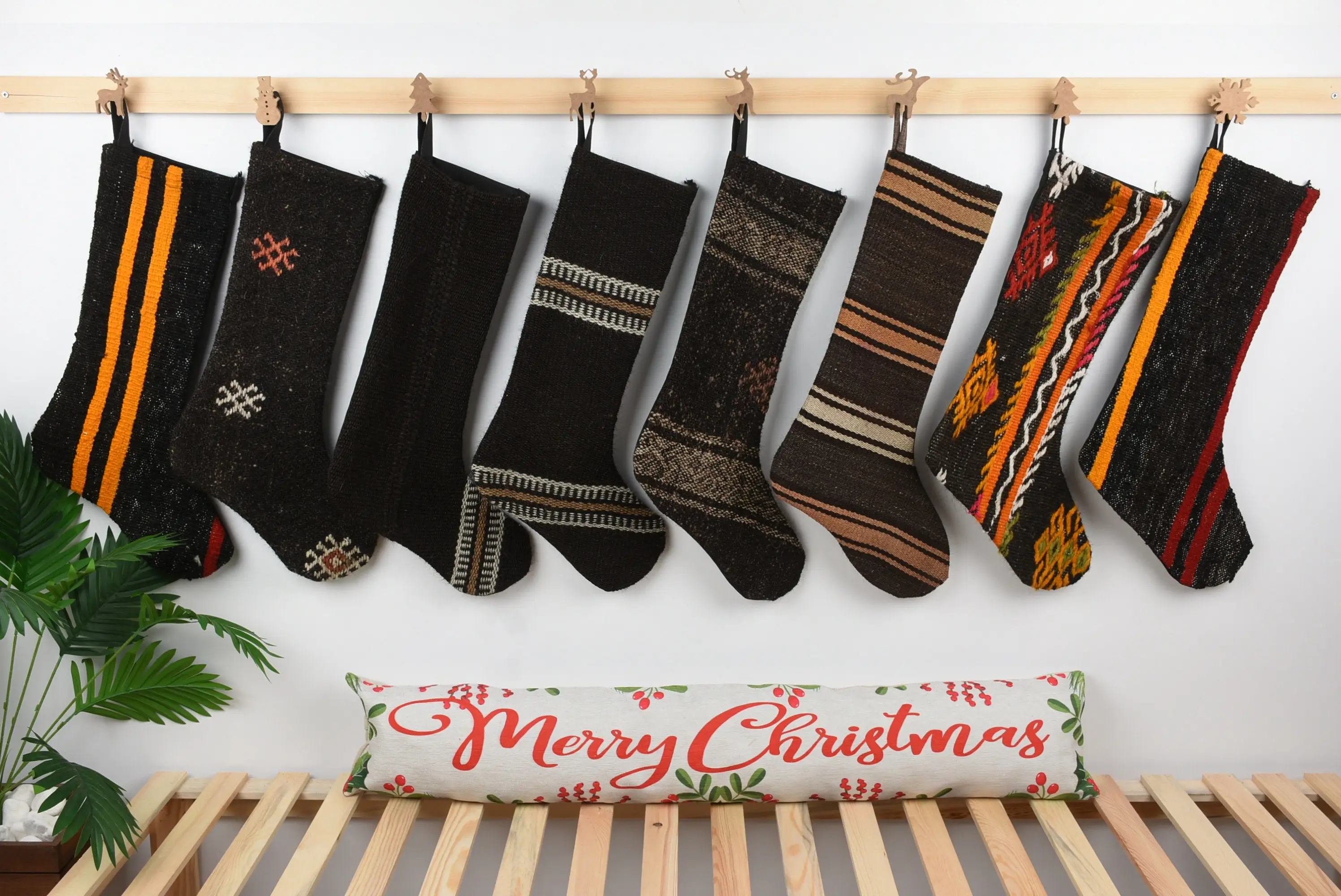 Festliches Weihnachtsornamentmuster, 20,3 cm breiter Weihnachtsstrumpf - 1