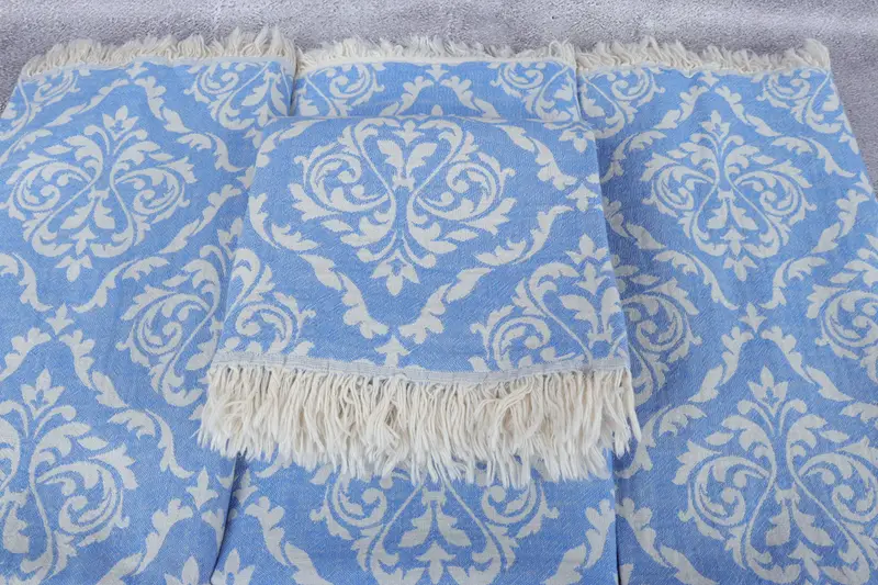 Authentic Turkish hammam peshtemal, Beach Towel Bulk, Organic Turkish towel, 68x36 Cotton Baroque Towel, Wedding Gift For Bride, Travel towel - 5