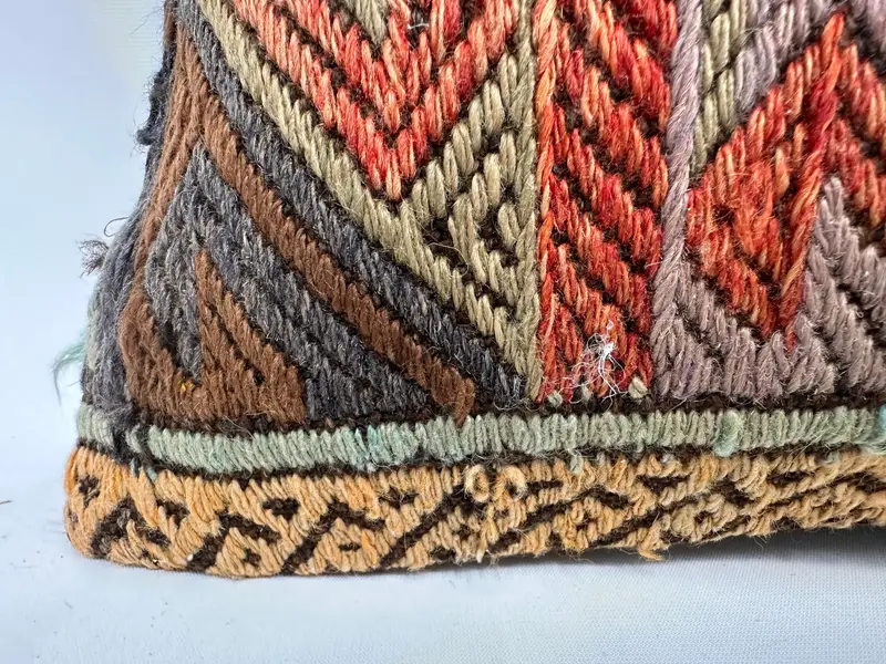 12x24 Turuncu Yastık Kılıfı, Antika Yastık, Yastık Sham, Otantik Yastık Sham, Vintage Kilim Yastığı, Kilim Yastığı Atma - 2