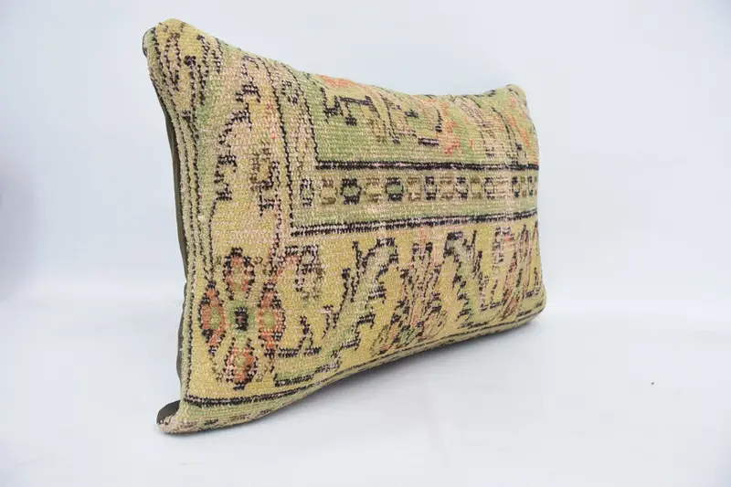Sofa Cushion Cover, 16x24 Yellow Cushion, Boho Pillow, Wholesale Cushion, Cushion Cover, Pillow for Couch, Kilim Pillow Cover - 3
