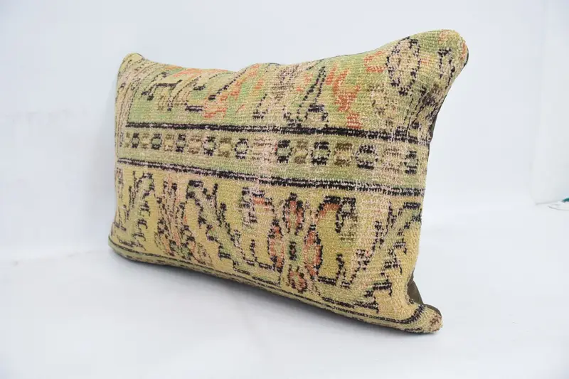 Sofa Cushion Cover, 16x24 Yellow Cushion, Boho Pillow, Wholesale Cushion, Cushion Cover, Pillow for Couch, Kilim Pillow Cover - 4
