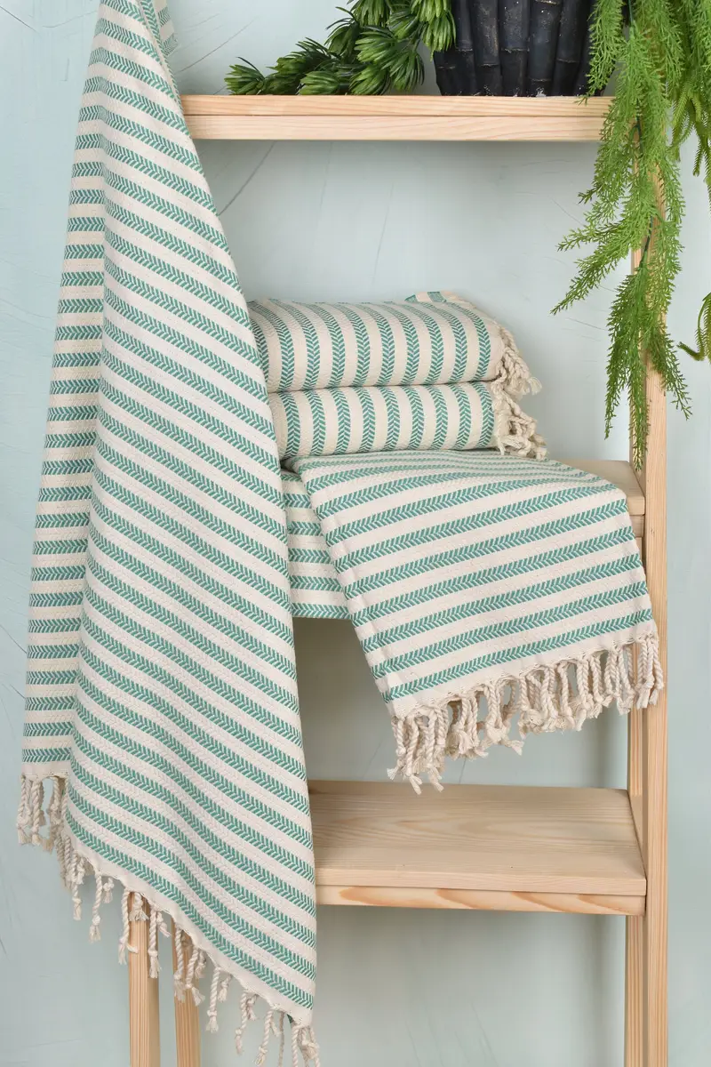 70x40 Cotton Chevron Towel, Halloween Gifts, Quick-dry peshtemal, Monogram Beach Towel, Embroidered Towel, Organic cotton Turkish peshtemal towel - 6