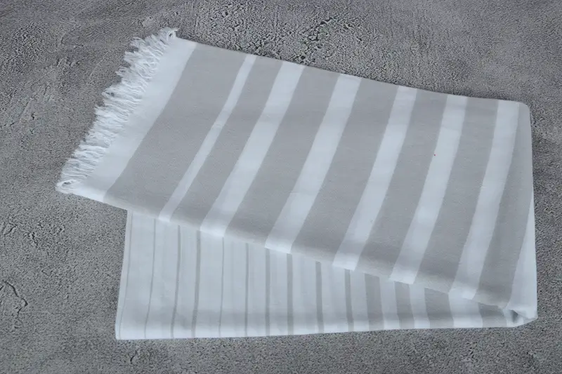 Lightweight towel, Organic towel, 64x40 Cotton Striped Towel, Christmas Gift, Gift For Him, Soft organic Turkish peshtemal for luxury spa use - 6
