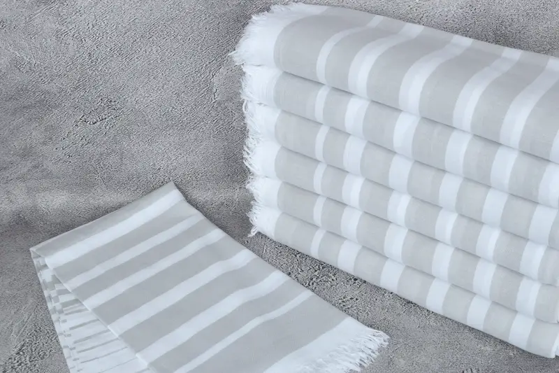 Lightweight towel, Organic towel, 64x40 Cotton Striped Towel, Christmas Gift, Gift For Him, Soft organic Turkish peshtemal for luxury spa use - 2