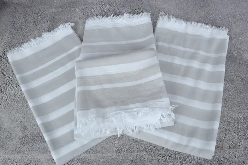 Lightweight towel, Organic towel, 64x40 Cotton Striped Towel, Christmas Gift, Gift For Him, Soft organic Turkish peshtemal for luxury spa use - 4