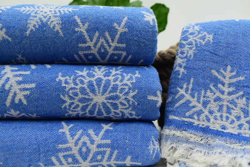 80x40 Cotton Snow Design Towel, Thin towel, Christmas Favors, Turkish bath towel for spa, Beach Towel Bulk, Organic Cotton Towel, Luxury towel - 3