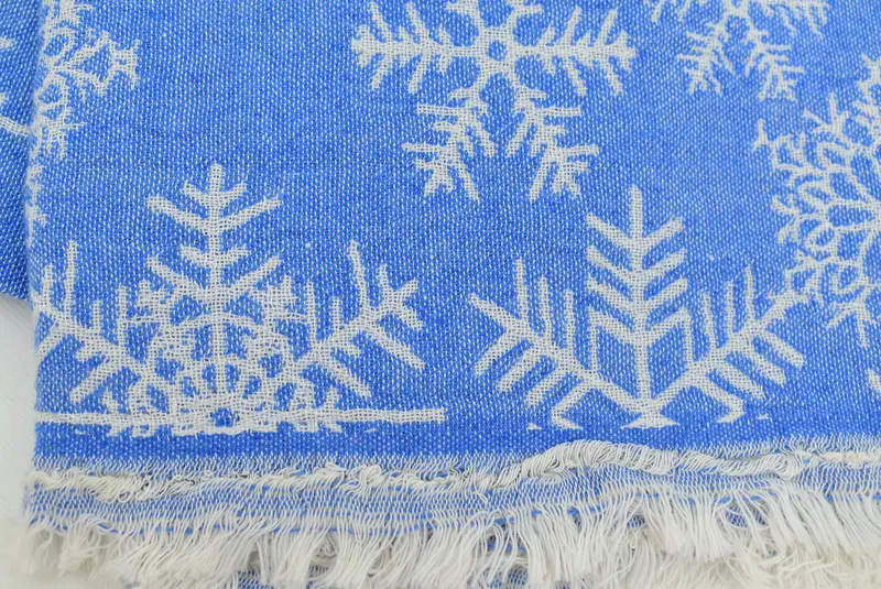 80x40 Cotton Snow Design Towel, Thin towel, Christmas Favors, Turkish bath towel for spa, Beach Towel Bulk, Organic Cotton Towel, Luxury towel - 6