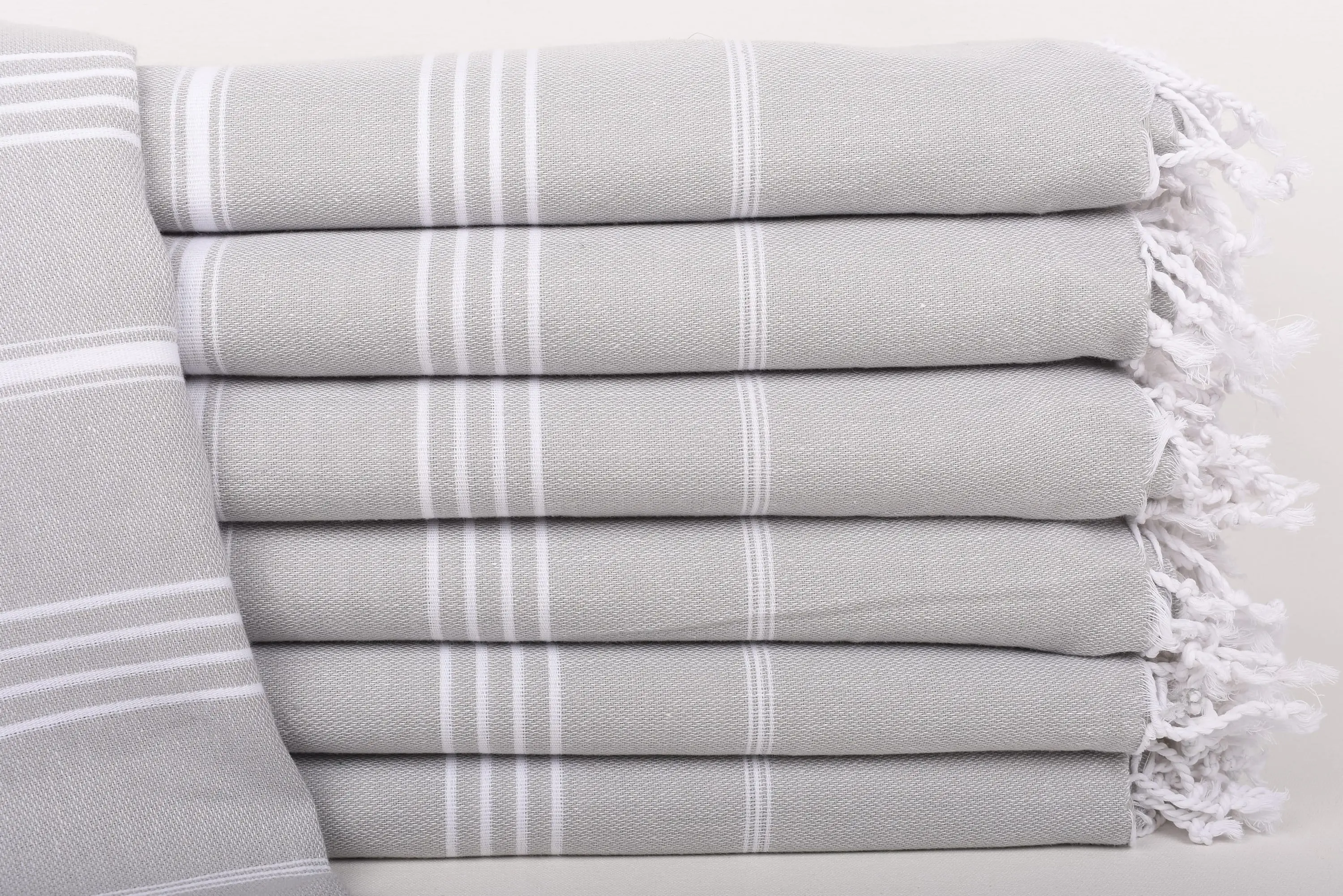 Bridesmaid Light Gray Striped Throw Blanket, 87x63 Inches - 1