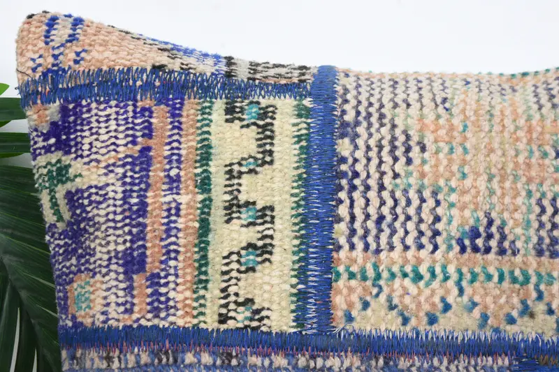 Home Decor Pillow, Muted Pillow Case, Vintage Kilim Pillow, Pillow Cover, 16x16 Blue Cushion Cover, Armchair Cushion Case, Interior Designer Pillow - 2
