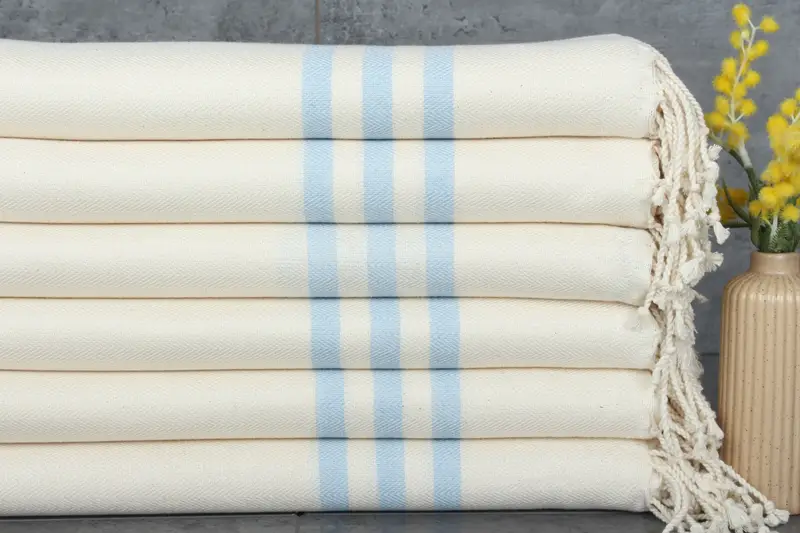 Beach Towel Baby Blue Cotton 40x71 Inches, Bachelorette Gift