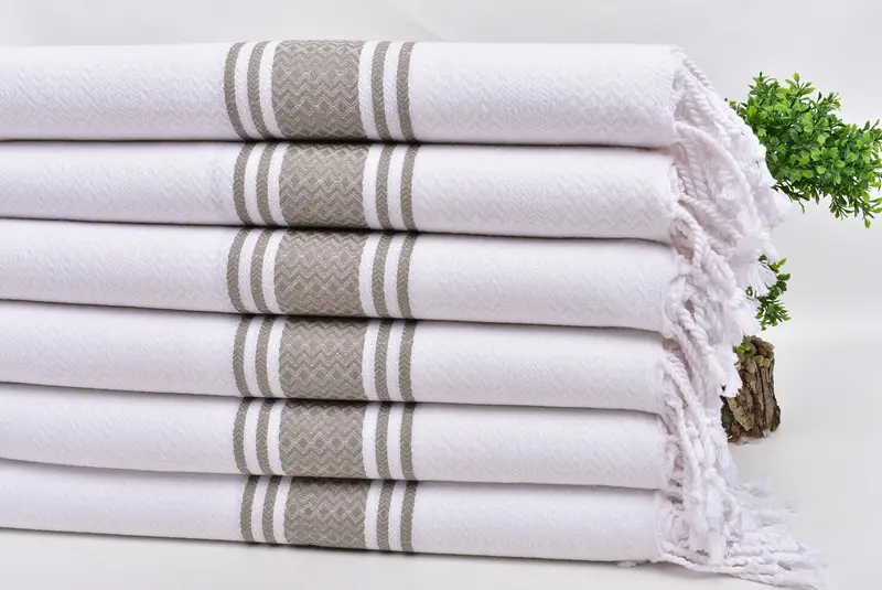Monogram Beach Towel, Gym Towel, Turkish Towel Beach, Valentines Day Gift, Bachelor Bachelorette Party Favors, 70x40 Cotton Striped Towel - 3