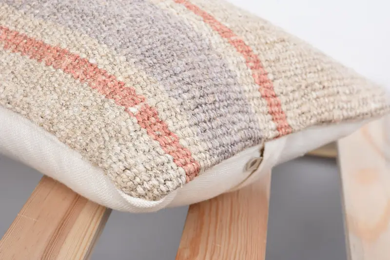 Vintage Kilim Pillow Cushion, Vintage Kilim Pillow, Gift Pillow, Pillow Cover, 8x16 Beige Cushion, Ethnical Kilim Rug Pillow - 7