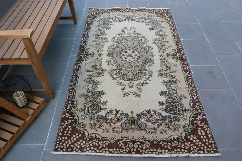 Brown Southwestern Rug, 3,7x6,7 ft Clear Accent