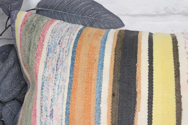 Pillow for Couch, Home Decor Pillow, Kilim Cushion Sham, Authentic Pillow Sham, Cushion Cover, Sustainable Pillow Case, 16x24 White Cushion Case - 2