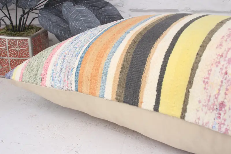Pillow for Couch, Home Decor Pillow, Kilim Cushion Sham, Authentic Pillow Sham, Cushion Cover, Sustainable Pillow Case, 16x24 White Cushion Case - 6