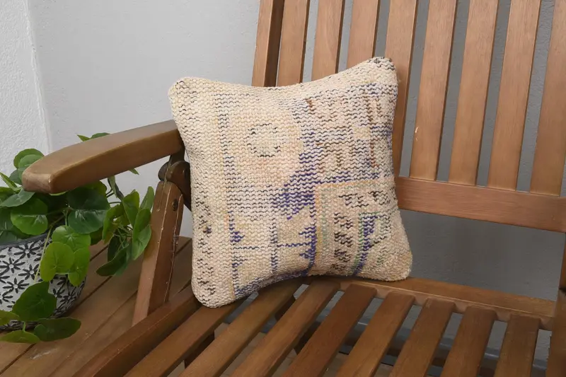 İşlemeli Güneybatı Kırlent, Vintage Mor ve Turuncu Yastık