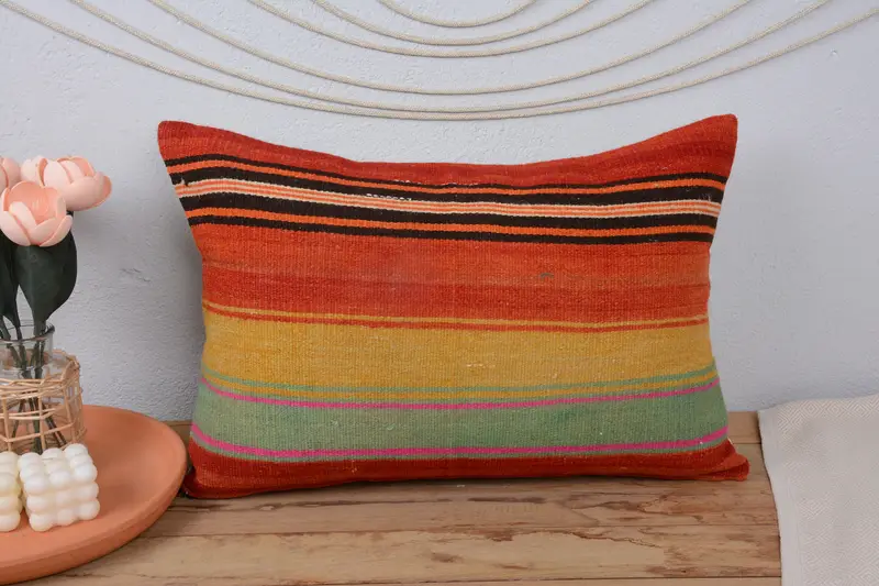 Cushion, 16x24 Red Cushion Cover, Custom Cushion, Gift Pillow, Pillow for Couch, Vintage Kilim Throw Pillow, Authentic Pillow Sham - 2