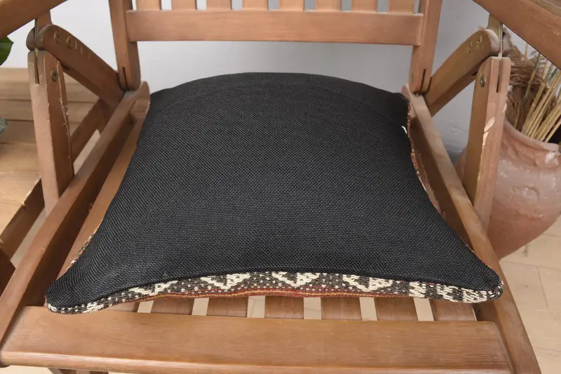 Pillow, Pillow for Sofa, Armchair Pillow Cover, 14x14 Brown Cushion Case, Vintage Kilim Pillow, Vintage Kilim Throw Pillow - 5