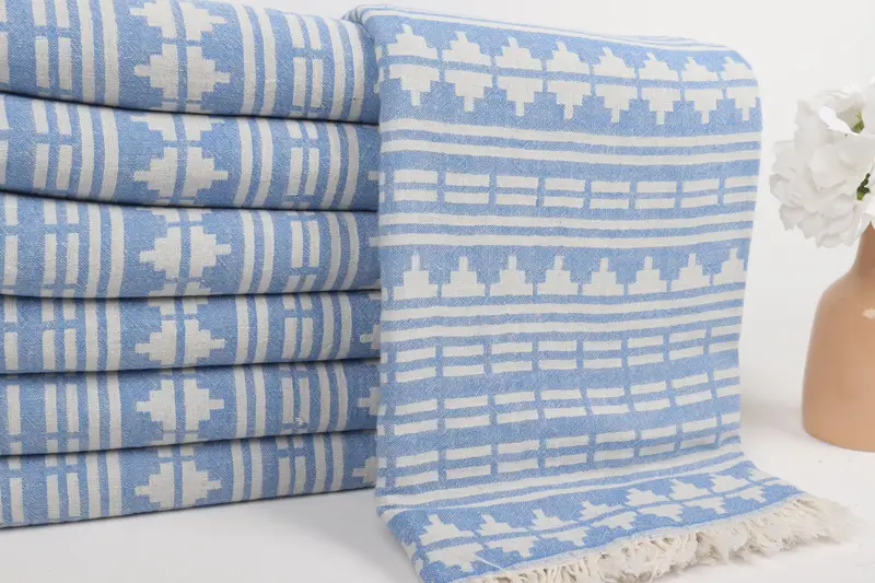Monogram Turkish Towel, 70x40 Cotton Kilim Design Towel, Family Gift, Family Gift Basket, Best Friend Gift, Bachelor Bachelorette Party Favors - 3