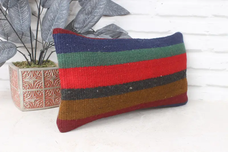 Vintage Pillow, Turkish Rugs Cushion, Home Decor Pillow, Gift Pillow, Cushion Cover, Ottoman Pillow Case, 8x16 Red Cushion - 4