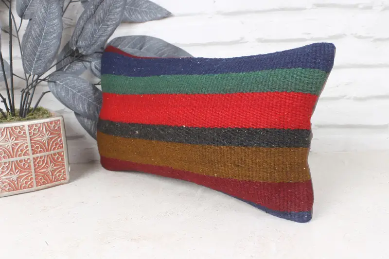 Vintage Pillow, Turkish Rugs Cushion, Home Decor Pillow, Gift Pillow, Cushion Cover, Ottoman Pillow Case, 8x16 Red Cushion - 3