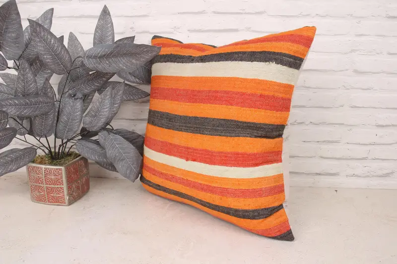 20x20 Red Pillow, Christmas Cushion Cover, Vintage Kilim Pillow, Home Decor Pillow, Boho Pillow, Farmhouse Cushion, Cushion Cover - 4