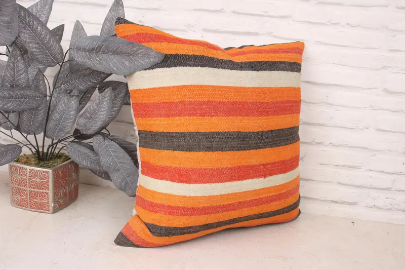 20x20 Red Pillow, Christmas Cushion Cover, Vintage Kilim Pillow, Home Decor Pillow, Boho Pillow, Farmhouse Cushion, Cushion Cover - 3