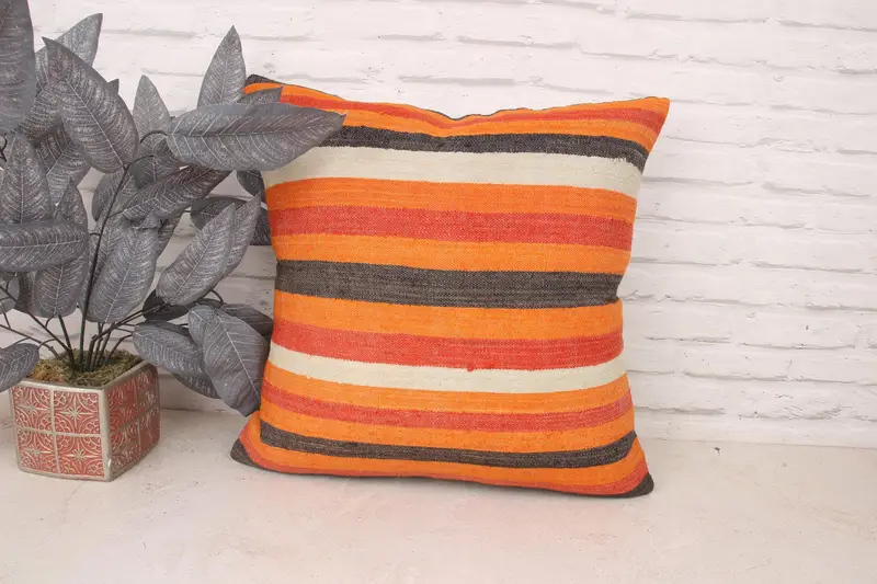 20x20 Red Pillow, Christmas Cushion Cover, Vintage Kilim Pillow, Home Decor Pillow, Boho Pillow, Farmhouse Cushion, Cushion Cover - 1