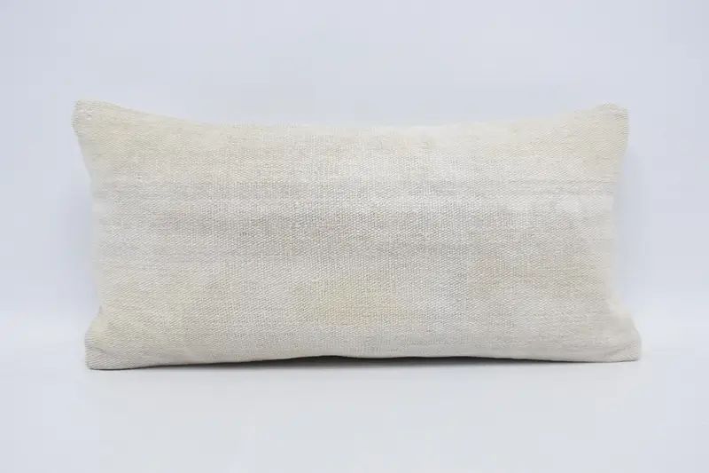 12x24 White Cushion, Throw Kilim Pillow, Kilim Pillow Cover, Ikat Pillow Cover, Bohemian Cushion Pillow Case, Pillow Sham, Ethnical Kilim Rug Pillow - 1