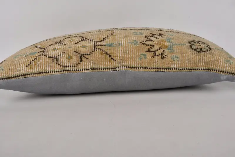 Indoor Cushion Case, Vintage Kilim Pillow, Handmade Cushion Case, Kilim Pillow, Handmade Kilim Cushion, Pillow Case, 12x24 Beige Pillow - 5