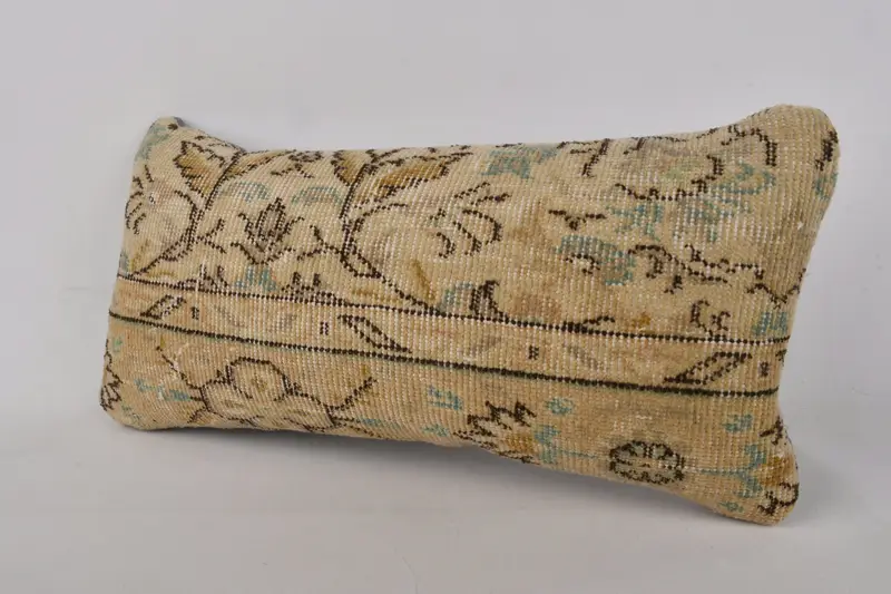 Indoor Cushion Case, Vintage Kilim Pillow, Handmade Cushion Case, Kilim Pillow, Handmade Kilim Cushion, Pillow Case, 12x24 Beige Pillow - 3