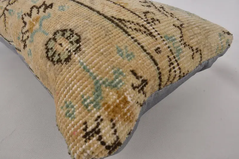 Indoor Cushion Case, Vintage Kilim Pillow, Handmade Cushion Case, Kilim Pillow, Handmade Kilim Cushion, Pillow Case, 12x24 Beige Pillow - 7