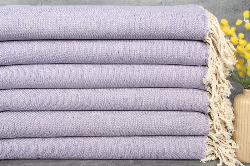 Turkish Bath Towel Purple Organic Cotton, Beach Towel, 40x71 Inches