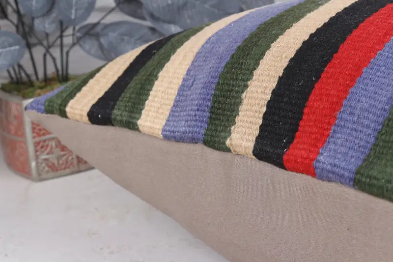 Home Decor Pillow, Handwoven Pillow Cover Cushion, 24x24 Red Pillow Case, Turkish Kilim Pillow, Gift Pillow, Cushion Case, Lounge Throw Pillow Cover - 8