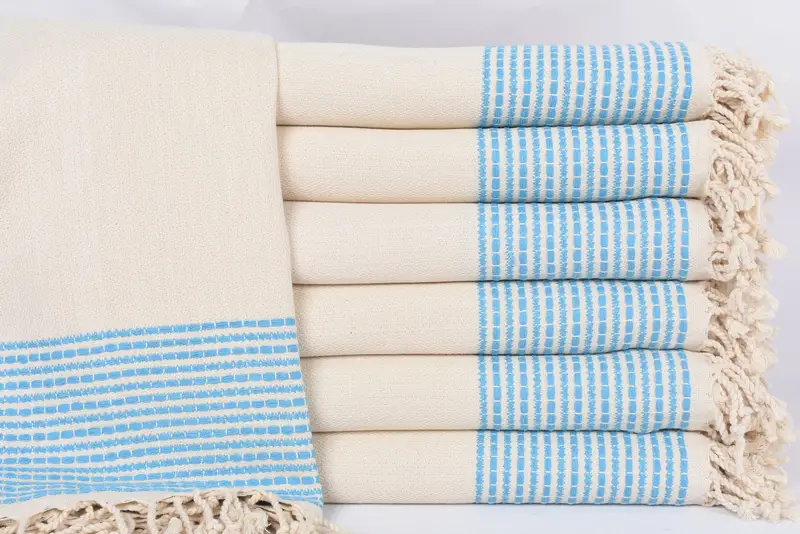 Bridesmaid Favors Turquoise Striped Pool Towel, 69x36 Inches